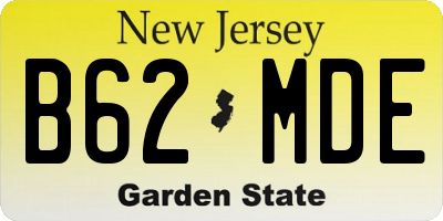NJ license plate B62MDE