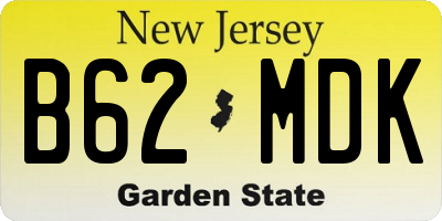 NJ license plate B62MDK