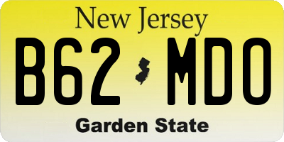 NJ license plate B62MDO