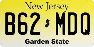 NJ license plate B62MDQ
