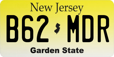 NJ license plate B62MDR