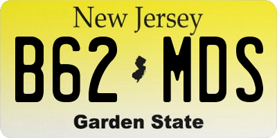 NJ license plate B62MDS