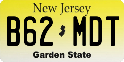 NJ license plate B62MDT