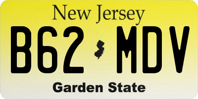 NJ license plate B62MDV