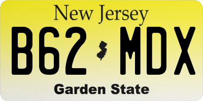 NJ license plate B62MDX