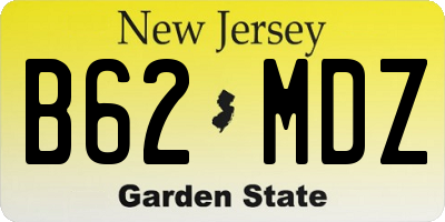 NJ license plate B62MDZ