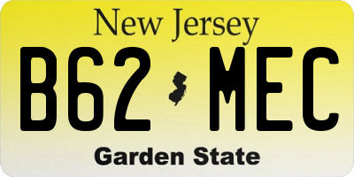 NJ license plate B62MEC