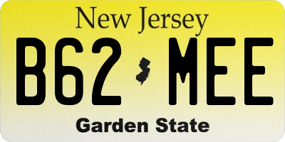 NJ license plate B62MEE