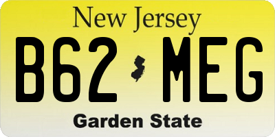 NJ license plate B62MEG