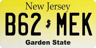 NJ license plate B62MEK