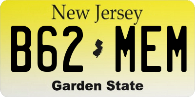 NJ license plate B62MEM