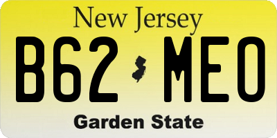 NJ license plate B62MEO