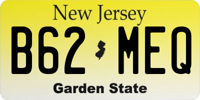 NJ license plate B62MEQ