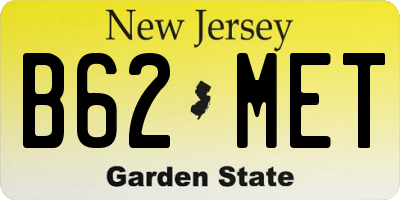 NJ license plate B62MET
