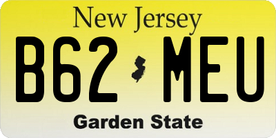 NJ license plate B62MEU