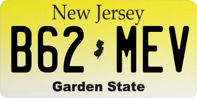 NJ license plate B62MEV