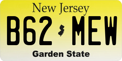 NJ license plate B62MEW
