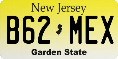 NJ license plate B62MEX