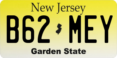 NJ license plate B62MEY