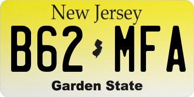 NJ license plate B62MFA