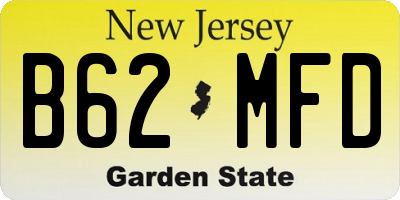NJ license plate B62MFD
