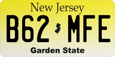 NJ license plate B62MFE