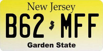 NJ license plate B62MFF