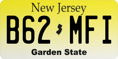 NJ license plate B62MFI
