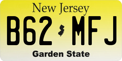 NJ license plate B62MFJ