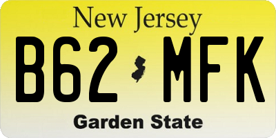 NJ license plate B62MFK