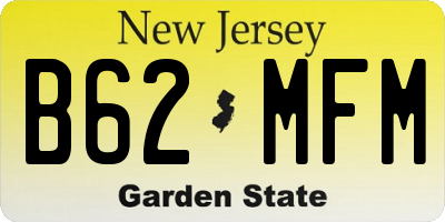 NJ license plate B62MFM