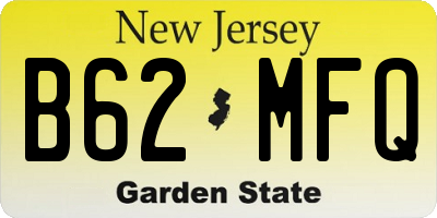 NJ license plate B62MFQ