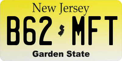 NJ license plate B62MFT