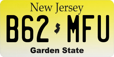 NJ license plate B62MFU