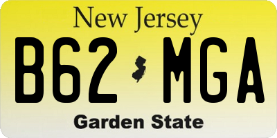 NJ license plate B62MGA