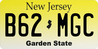 NJ license plate B62MGC