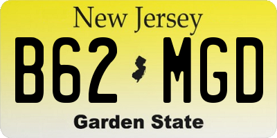 NJ license plate B62MGD