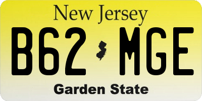 NJ license plate B62MGE