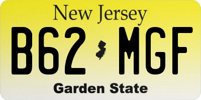 NJ license plate B62MGF
