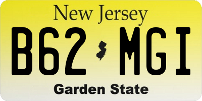 NJ license plate B62MGI