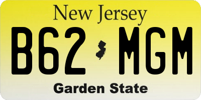 NJ license plate B62MGM