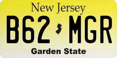 NJ license plate B62MGR