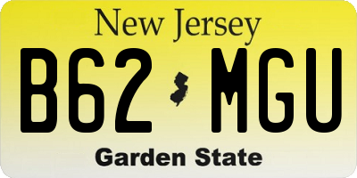 NJ license plate B62MGU