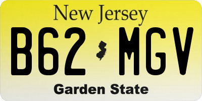 NJ license plate B62MGV