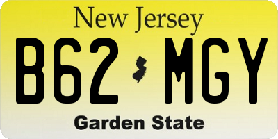 NJ license plate B62MGY