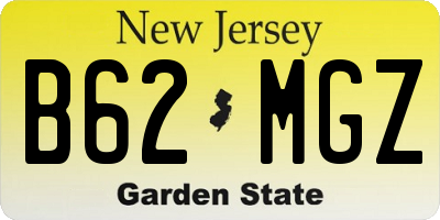 NJ license plate B62MGZ