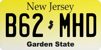 NJ license plate B62MHD