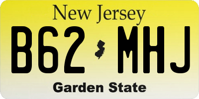 NJ license plate B62MHJ