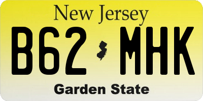 NJ license plate B62MHK