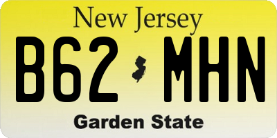 NJ license plate B62MHN